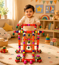 Heritage Wooden Artisan Baby Walker with Bells