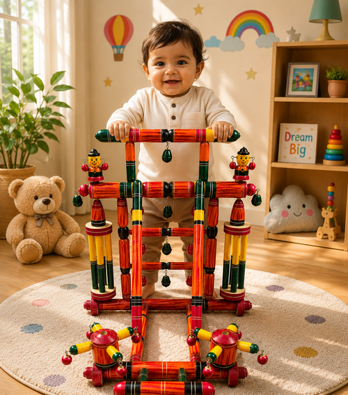 Heritage Wooden Activity Baby Walker with Bells